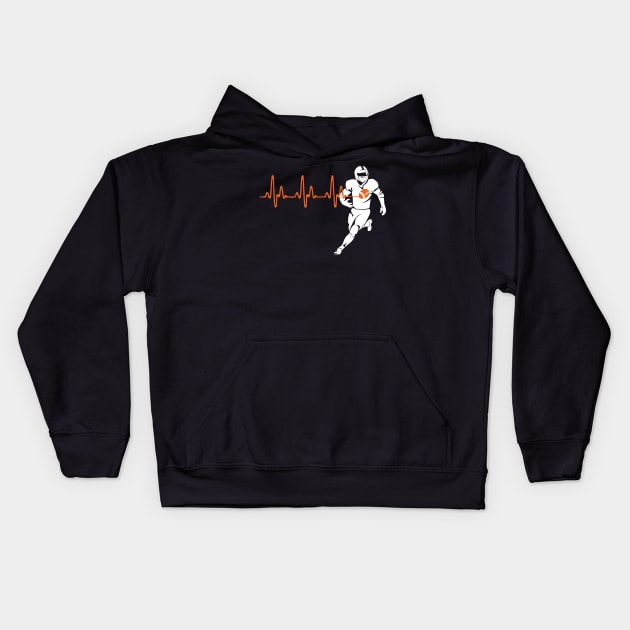 Heartbeat Football Kids Hoodie by jMvillszz